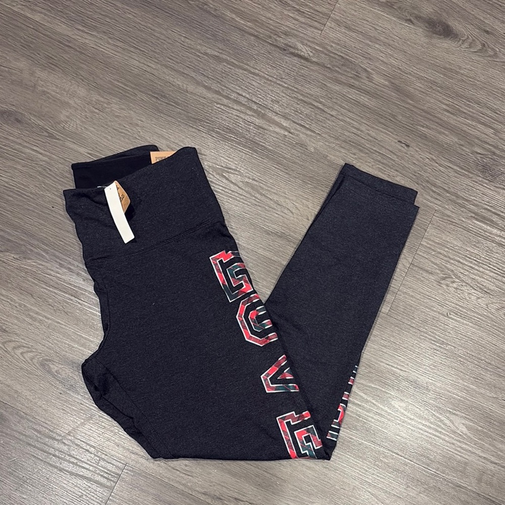 PINK Victoria's Secret Black Leggings with Red Accents